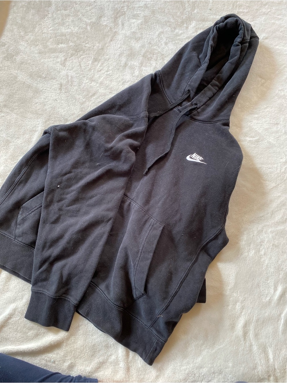 Nike Black Hoodie with White Swoosh